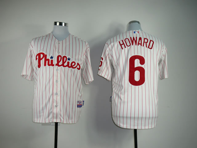 Men Philadelphia Phillies 6 Howard White MLB Jerseys